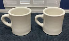 Vintage Ultima Coffee Mug Cup Heavy Diner Restaurant Ware Cream Set of 2 picture