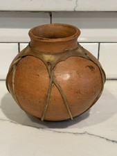 Excellent Vintage TARAHUMARA Raramuri Rawhide Bound Clay Pot 5