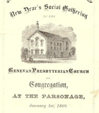 1869 GENEVAN PRESBYTERIAN CHURCH NEW YORK NEW YEAR'S SOCIAL GATHERING Z895 picture
