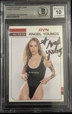 Angel Youngs Signed Trading Card Beckett BAS Encapsulated Autograph Grade 10 COA picture