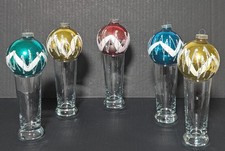 Five Vtg 60s West Germany Glass Christmas Ornaments S.S. Kresge Box Mica Detail picture
