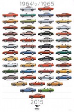 Mustang Poster, first 50 years, 1964-1/2 - 2015, rare, hard-to-find, 24