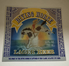 Atlantic City Diving Horse Lager Beer Label Wilkes-Barre, PA picture