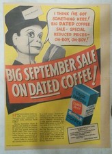 Charlie McCarthy Ad for Chase and Sanborn Coffee from 1930's 11  x 15 inches picture