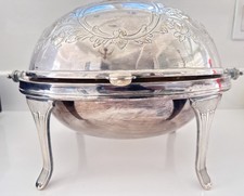 Antique Circa 1880 English Silver Plate Revolving Top Edwardian Food Warmer picture