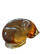 Lenox Full Lead Fine Crystal Cat Curled Up  -  Orange Striped picture