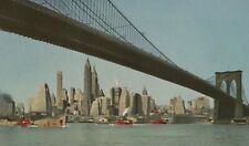 The Imposing Towers Manhattan NY DC-6 Mainliner White Boarder Vintage Postcard picture
