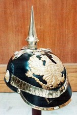 Pickelhaube Imperial Leather Starp Helmet Antique Collectibles German Leather picture