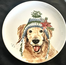 Golden Retriever Robert Stanley Plate 8.5 Home Collection Winter Hat Holiday Dog picture
