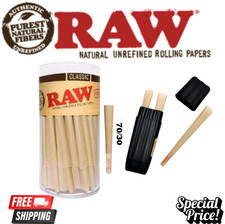 RAW Cones Single Size 70/30 Dogwalker 102ct W/ Raw Three Tree Case picture