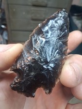 beautiful corner notch point authentic Obsidian Arrowheads Artifacts picture