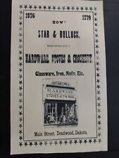 1879 Deadwood South Dakota Hardware Store Adv ,,,Aged Looks Old picture