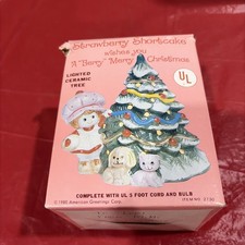 Vintage 1980 Strawberry Shortcake Berry Merry Christmas Ceramic Lighted Tree picture