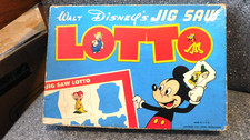 VITG 1948 JAYMAR  WALT DISNEY'S JIG SAW LOTTO PUZZLE  MICKEY MOUSE GOOFY IOB picture