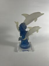 Frosted Lucite Acrylic Crystalline W Anina Figurine Sculpture DOLPHINS picture