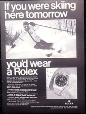 Rolex Explorer Original 1969 Vintage Print Ad Skiing Wall Art picture