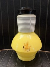 Vintage Glasbake Hottle Coffee Carafe McKee Milk Glass MCM Pale Yellow Wheat 50s picture