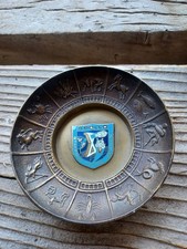 Vintage 1969 Apollo 10 Mission Brass Enamel Ashtray Zodiac Signs Original Patina picture