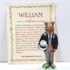 Vtg 1985 Woodmouse Family William Mouse Figurine With Name Card Franklin Mint picture