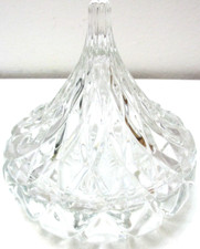 Hershey Chocolate Kiss Shaped Lead Crystal Glass Covered Candy Dish 5 1/4