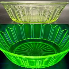 Anchor Hocking Uranium Glass Colonial Serving Mixing Bowl c1930s Made in USA 9