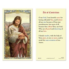 Act of Contrition Good Shepherd Jesus Christ Catholic Prayer Laminated Holy Card picture