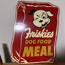 Vintage Friskies Dog Food Meal Metal Sign picture