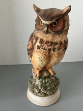 Napcoware Limited Edition Great Horned Owl C-7255 Porcelain Figurine Japan 9.25” picture