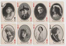 Lot of 14 circa 1916-20 MJ Moriarty Silent Film Star Playing Cards (LOT B) picture