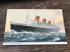 Vintage Postcard c1940 Cunard R.M.S. Queen Mary Steamer Ocean Liner picture