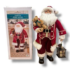 Costco Pere Noel Santa Light Up Big Figure Lantern Plush Bear 36