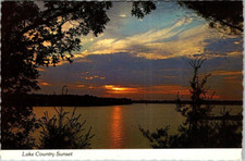 Vintage Lake Country Sunset Beautiful Scene Sunset Summer Unposted Postcard picture