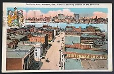 Windsor Ontario Canada 1928 Postmarked Postcard Downtown City View Mail Card picture