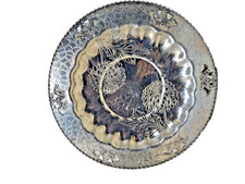 Vintage Forman Family Hammered Aluminum Medium Serving Plate floral pattern picture