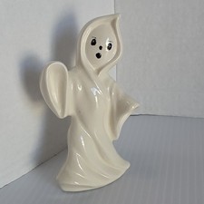 Vintage Ceramic Ghost Figurine Halloween Glazed Spooky Decor MCM 4.5in **READ** picture