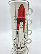 Space Shuttle Stacking Mugs Set 4 U.S. Space & Rocket Center Huntsville VTG picture