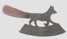 ANTIQUE OLD BUTCHER MEAT CLEAVER CHOPPER DOG SHAPED KNIFE picture