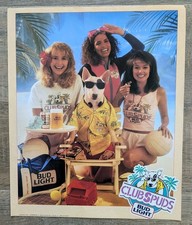 1988 Budweiser Club Spuds Mackenzie Poster Beer 14x17 Vintage Original picture