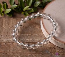 CLEAR QUARTZ Crystal Bracelet - Round Beads - Beaded Handmade Jewelry, E0648 picture