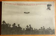 Louis Paulhan breaks the World Record in his Voisin biplane postcard dtd 1909 picture