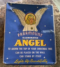 Vintage Christmas Illuminated Angel #63  Paramount Raylite 1940's Tested Works picture