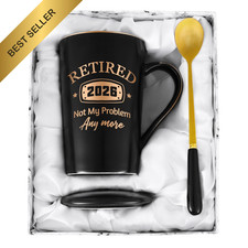 YHRJWN 2026 Retired Mug Not My Problem Anymore Funny Novelty Present 14Oz Black picture