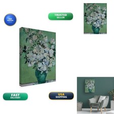 Trademark Fine Art Vase of Roses Canvas Art by Vincent Van Gogh 24x32 picture
