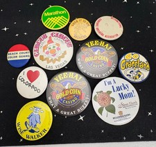 Vintage Pinback Buttons Lot Of 11 Casinos, Businesses, Misc picture