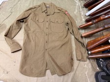 ORIGINAL WWII US ARMY  M1937 M37 OFFICER COMBAT FIELD SHIRT-LARGE LONG 44L picture