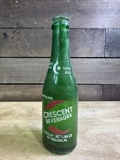 VINTAGE CRESCENT BEVERAGES ACL SODA BOTTLE PITTSBURGH PA PINTED LABEL MOON STAR picture