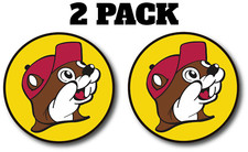 Buc-ee's BEAVER Round Logo 2 Pack Vinyl Sticker Decal Car Truck Bumper Laptop US picture