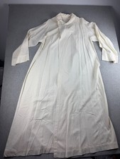 Vintage White Front-Wrap Clergy Alb Robe Vestment - Pocket Slits picture