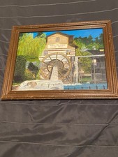 Original Acrylic Painting Dollywood Grist Mill Pigeon Forge TN Signed K Mulligan picture