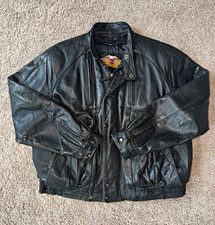 Vtg 80s 90s HARLEY DAVIDSON Heavy Leather Biker Bomber Jacket Size 50 Korea Mens picture